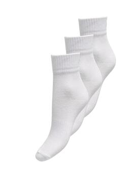 Calcetines pack de 3 Only Tinne blanco para mujer