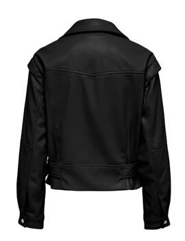 Chaqueta Only Raven polipiel negra con cremallera para mujer