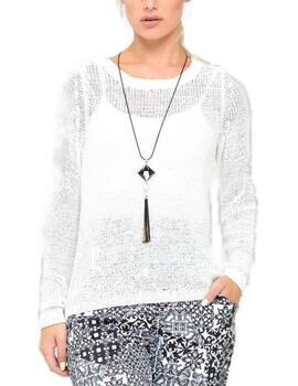 Jersey Only Geena blanco calado cuello redondo para mujer