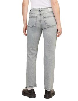 Pantalón vaquero JJXX Nice straight gris desgastado de mujer