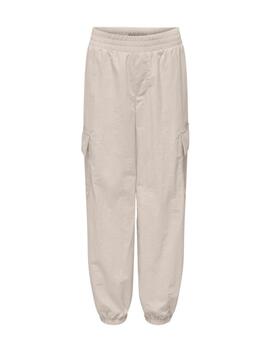 Pantalón cargo Only Kids Echo beige con puño para niña