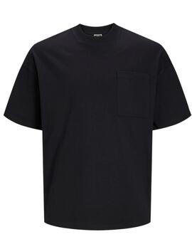 Camiseta básicaJack&Jones Clean negro manga corta de hombre