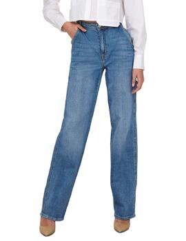 Pantalón vaquero Only West azul desgastado Wide para mujer