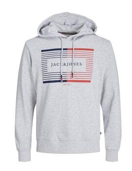 Sudadera Jack&Jones Cyrus gris con capucha para hombre