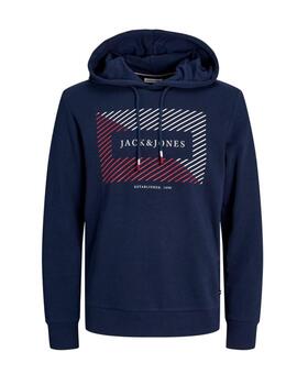 Sudadera Jack&Jones Cyrus marino con capucha para hombre