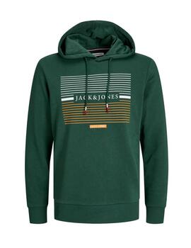 Sudadera Jack&Jones Cyrus verde con capucha para hombre