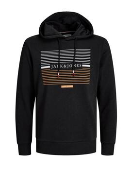 Sudadera Jack&Jones Cyrus negro con capucha para hombre