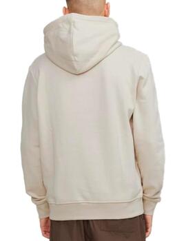 Sudadera Jack&Jones Cobin beige con capucha para hombre