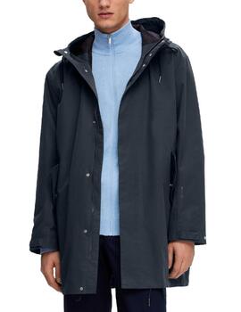 Parka Selected Tood azul marino con capucha para hombre