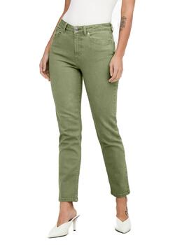 Pantalón vaquero Only Emily verde Slim talle alto de mujer