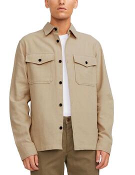 Sobrecamisa Jack&Jones Croy beige corte regular para hombre