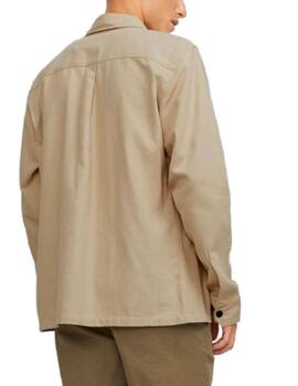 Sobrecamisa Jack&Jones Croy beige corte regular para hombre