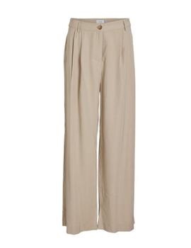 Pantalón Vila Winnie beige de vestir wide para mujer