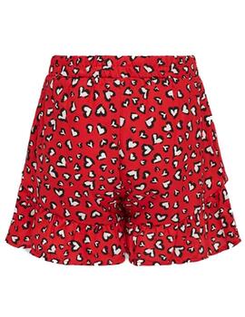 Falda pantalón Only Kids Palma rojo con volantes para niña