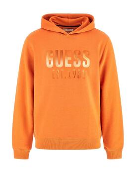 Sudadera Guess Beau naranja con capucha para hombre