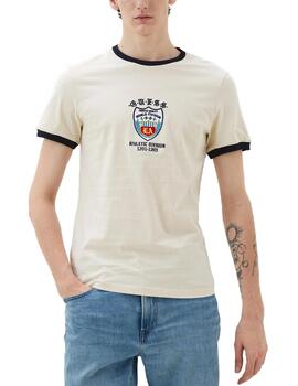 Camiseta Guess Chest beige manga corta para hombre