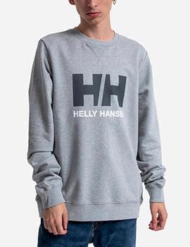 Sudadera Helly Hansen gris con logo sin capucha para hombre