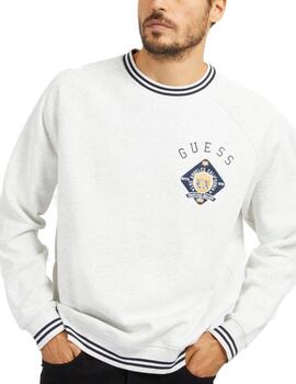 Sudadera Guess Patch gris sin capucha para hombre