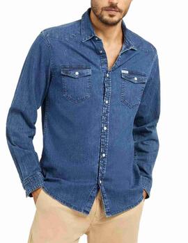 Camisa Guess Truckee crest vaquera Slim fit para hombre