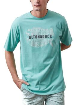 Camiseta Altonadock aguamarina peces manga corta de hombre