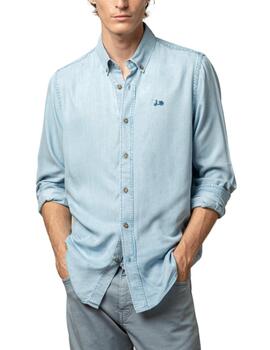 Camisa Scotta tencel denim claro Regular fit de hombre