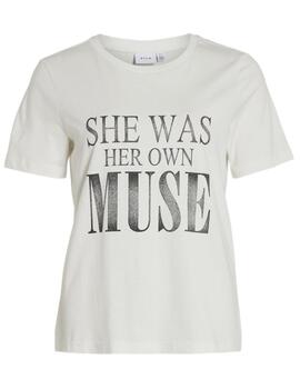 Camiseta Vila Sybilla blanco muse manga corta de mujer