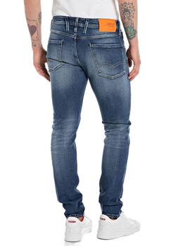 Pantalón vaquero Replay Ambass marino slim para hombre