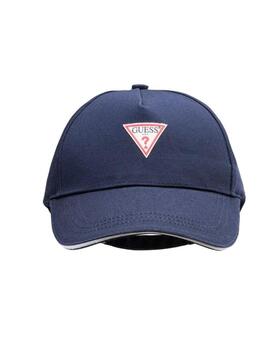 Gorra Guess Triangle azul ajustable con snapback para hombre