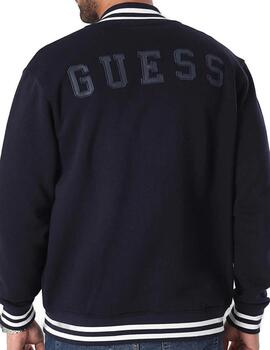 Chaqueta bomber Guess Full zip algodón azul marino de hombre