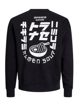 Sudadera Jack&Jones Drik negra sin capucha para hombre