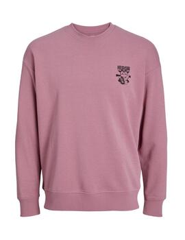 Sudadera Jack&Jones Drik rosa sin capucha para hombre