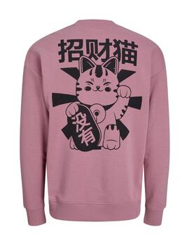 Sudadera Jack&Jones Drik rosa sin capucha para hombre