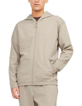 Sudadera Jack&Jones Cloud beige con cremallera de hombre