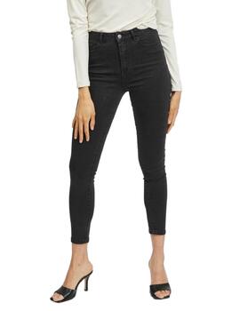 Pantalón vaquero Vila negro skinny cintura alta para mujer