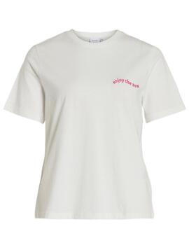 Camiseta Vila Sybil blanco cabaret manga corta para mujer