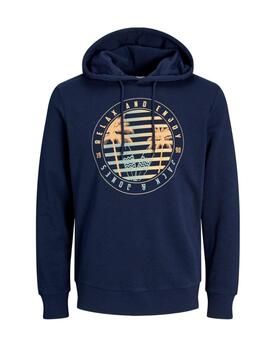 Sudadera Jack&Jones Summer marino con capucha para hombre