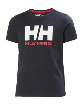 Camiseta Helly Hansen Kids Logo marino manga corta unisex