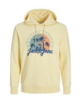 Sudadera Jack&Jones Summer amarillo con capucha para hombre