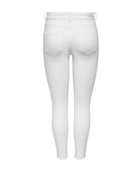 Pantalón vaquero Only Blush blanco con rotos skinny de mujer