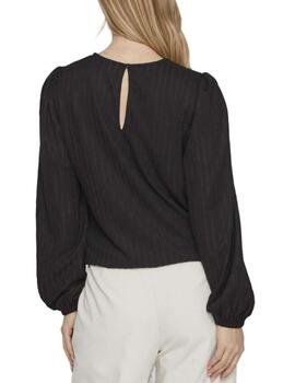 Blusa Vila Whitney negro holgada manga globo para mujer