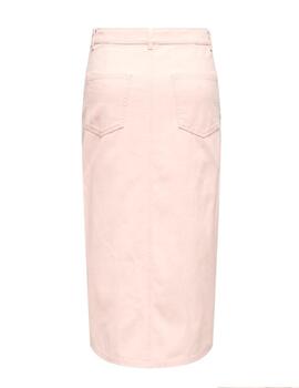 Falda Only Salli midi rosa ajustada y tiro alto para mujer