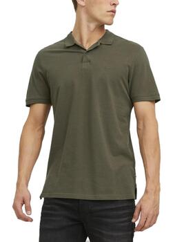 Polo Jack&Jones Basic verde militar manga corta de hombre