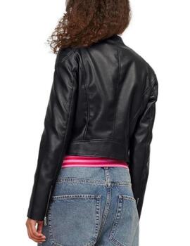 Chaqueta de cuero JJXX Ava negro con cremalleras para mujer