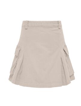 Falda corta Only Kids Cath beige con pliegues para niña