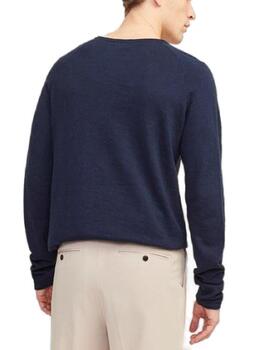 Jersey Jack&Jones Linen marino de punto fino para hombre