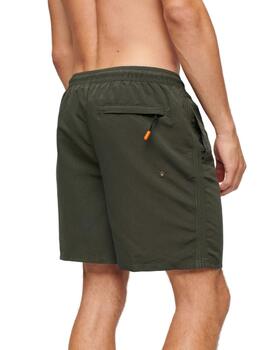 Bañador Superdry Sport verde militar regular para hombre