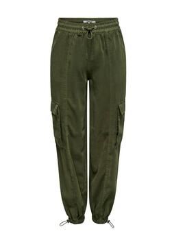 Pantalón cargo Only Laris verde militar con puños para mujer