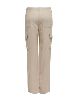 Pantalón Only Malfy cargo beige slim para mujer