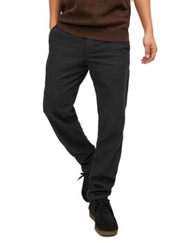 Pantalón chino Jack&Jones Ollie negro de lino para hombre