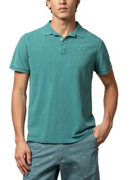 Polo Scotta Garment verde océano manga corta para hombre